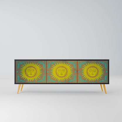 SUNSHINE EULOGY 3-Door TV Stand in Black Finish