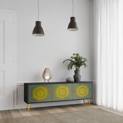 SUNSHINE EULOGY 3-Door TV Stand in Black Finish