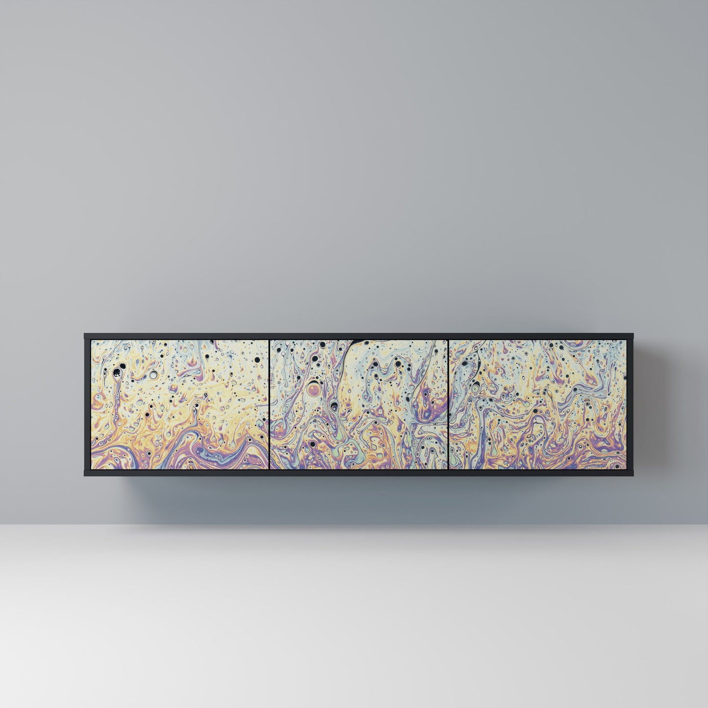 Mobile TV MOSAIC OF COLORS a 3 ante in finitura nera