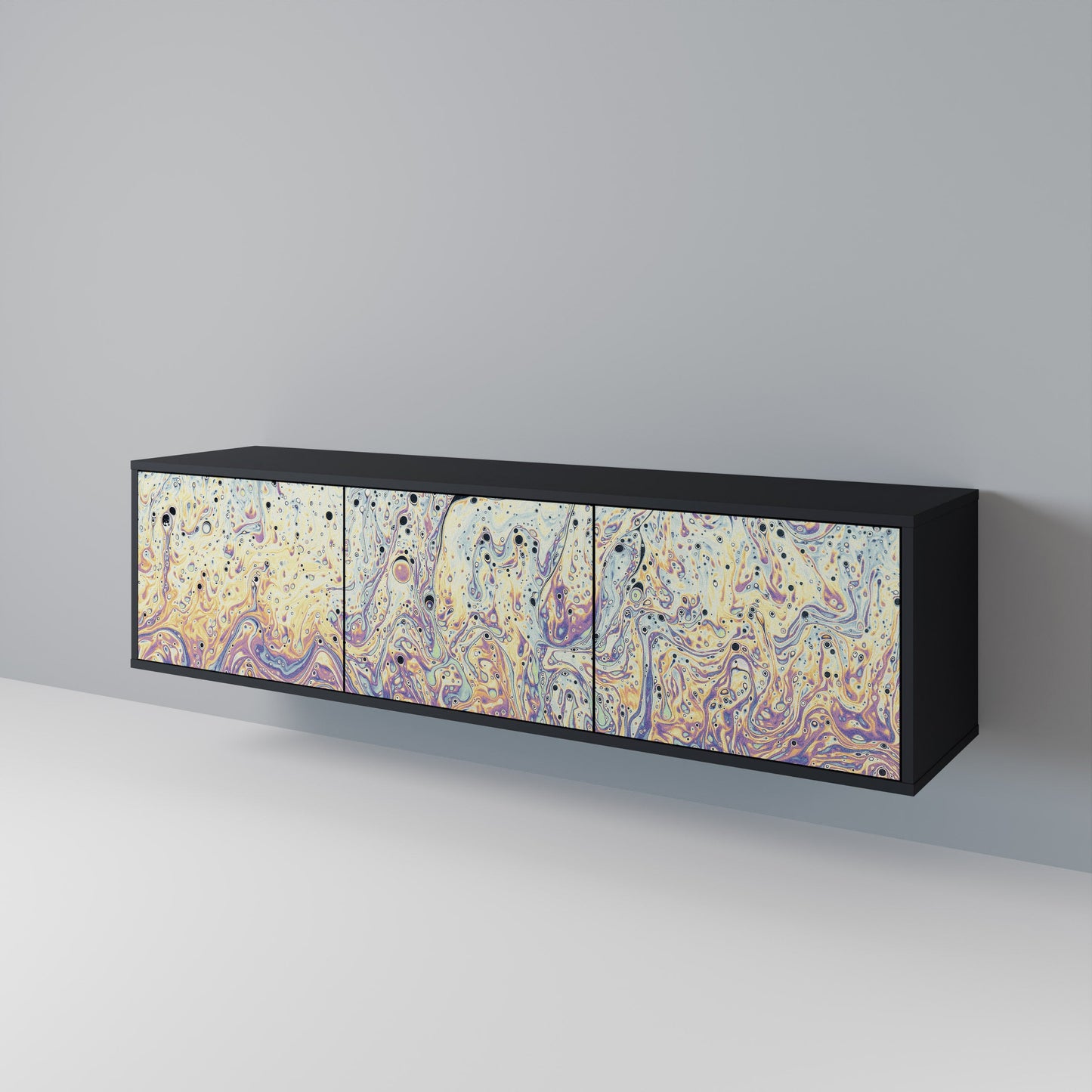Mobile TV MOSAIC OF COLORS a 3 ante in finitura nera