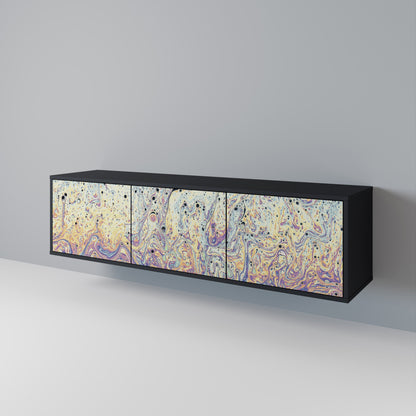 Mobile TV MOSAIC OF COLORS a 3 ante in finitura nera