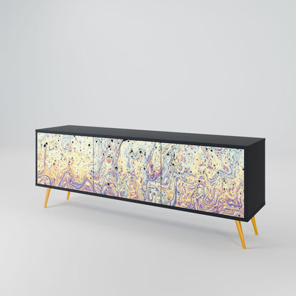 Mobile TV MOSAIC OF COLORS a 3 ante in finitura nera