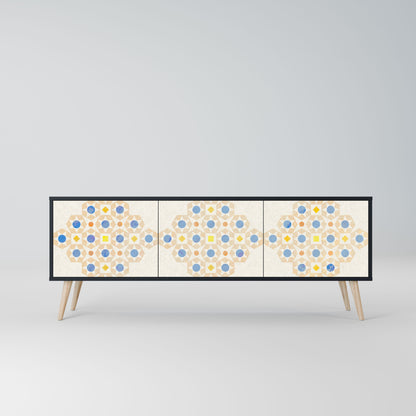 Mobile TV a 3 ante PATTERNED PRISM in finitura nera
