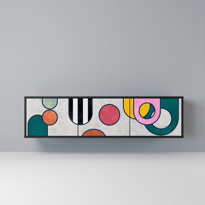 Mobile TV COOL STORY a 3 ante con finitura nera