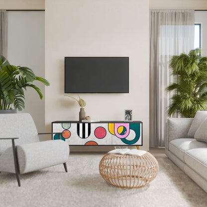 Mobile TV COOL STORY a 3 ante con finitura nera