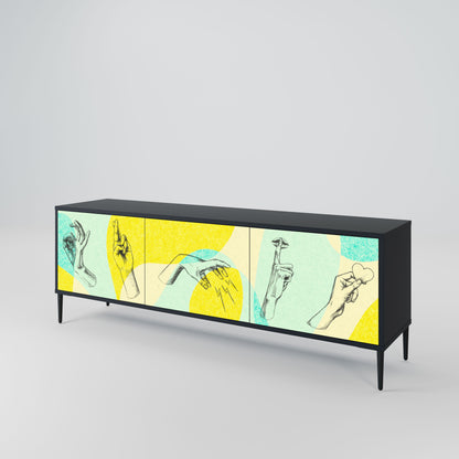BODY LANGUAGE Mobile TV a 3 ante con finitura nera