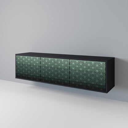 Mobile TV ORNAMENTAL GLIMMER a 3 ante con finitura nera