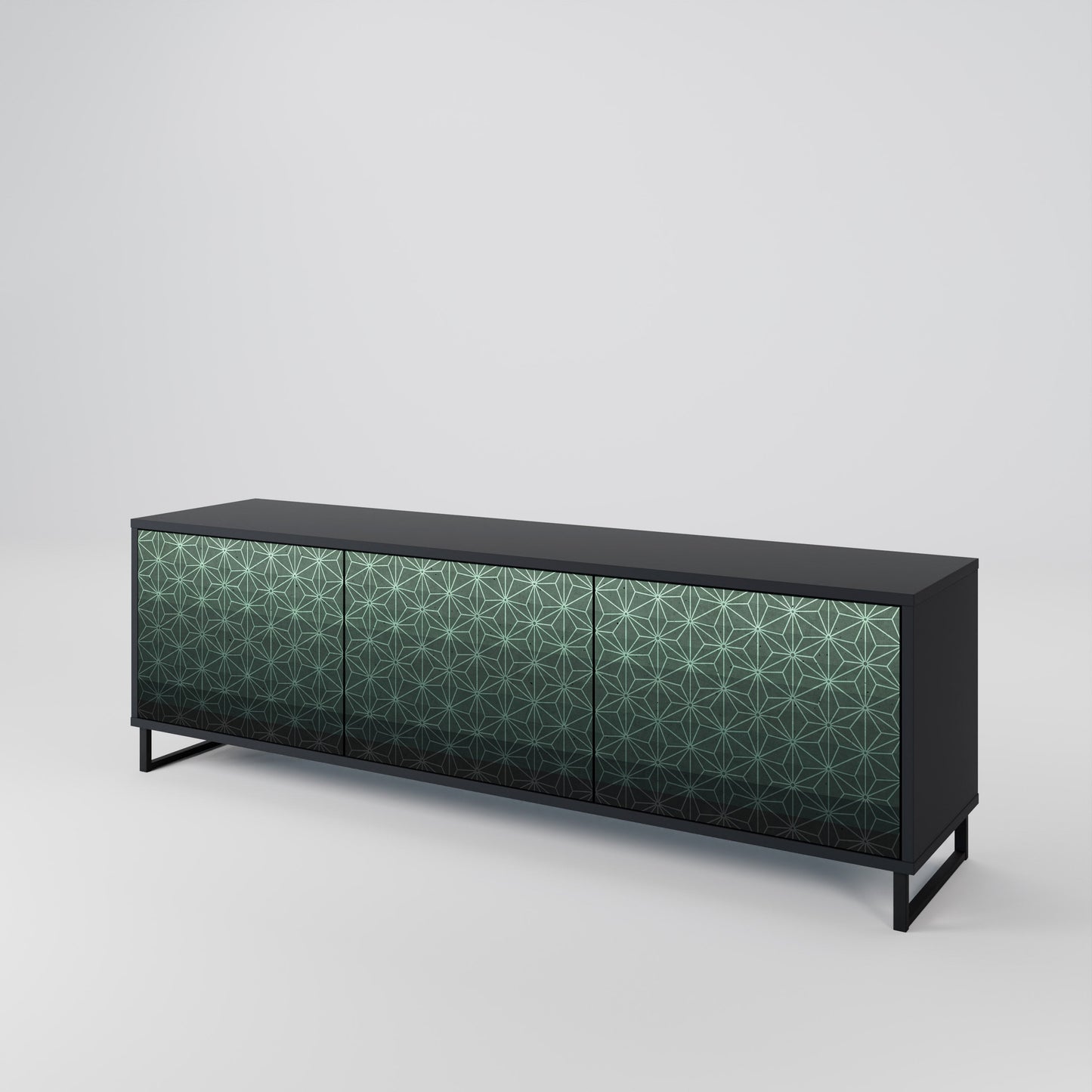 Mobile TV ORNAMENTAL GLIMMER a 3 ante con finitura nera