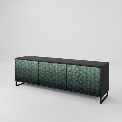 Mobile TV ORNAMENTAL GLIMMER a 3 ante con finitura nera