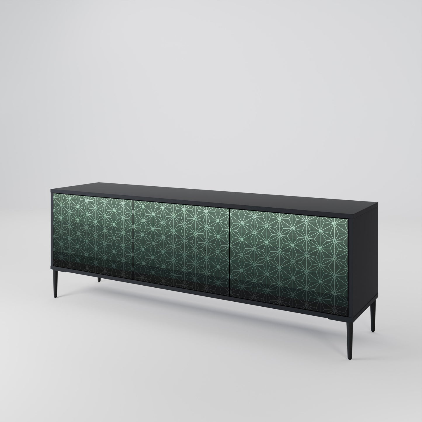 Mobile TV ORNAMENTAL GLIMMER a 3 ante con finitura nera