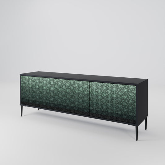 Mobile TV ORNAMENTAL GLIMMER a 3 ante con finitura nera