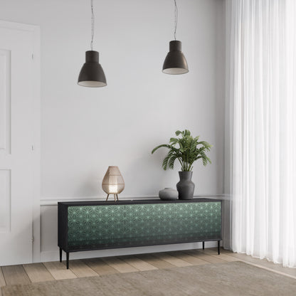 Mobile TV ORNAMENTAL GLIMMER a 3 ante con finitura nera