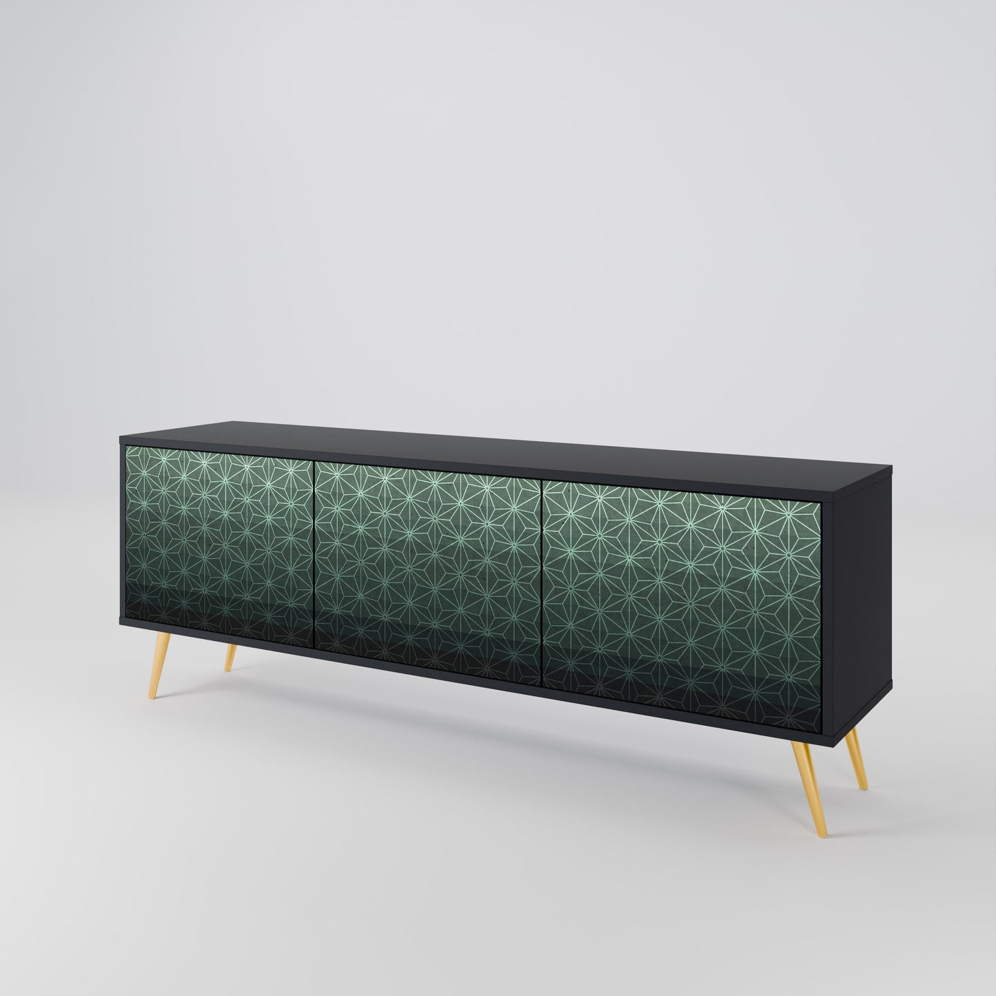 Mobile TV ORNAMENTAL GLIMMER a 3 ante con finitura nera