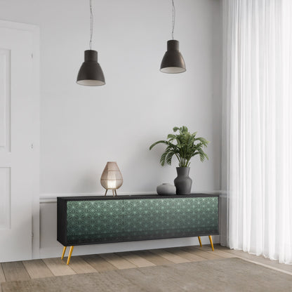 Mobile TV ORNAMENTAL GLIMMER a 3 ante con finitura nera