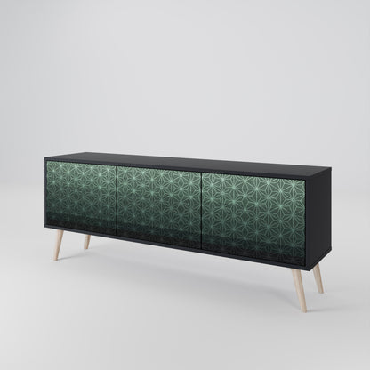 Mobile TV ORNAMENTAL GLIMMER a 3 ante con finitura nera