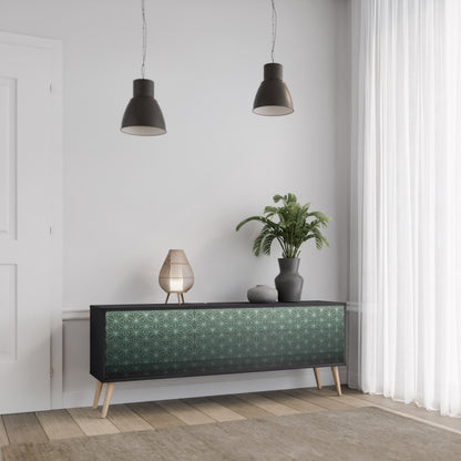 Mobile TV ORNAMENTAL GLIMMER a 3 ante con finitura nera