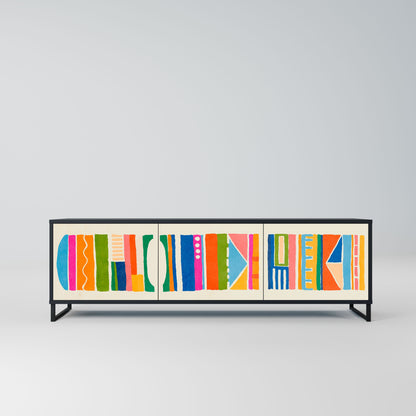Mobile TV GEOMETRIC SHINE a 3 ante in finitura nera
