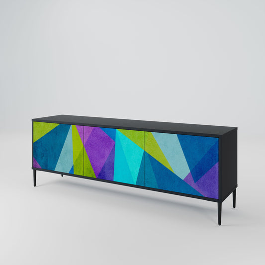 Mobile TV COLD SHOWCASE a 3 ante con finitura nera