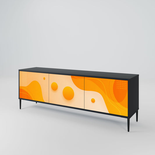 ORANGE ARRANGEMENT 3-Door TV Stand in Black Finish