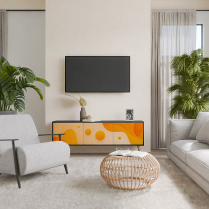 ORANGE ARRANGEMENT 3-Door TV Stand in Black Finish