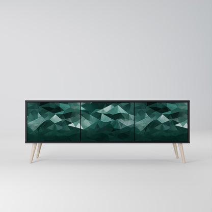 Mobile TV POLYGONAL FLOATING a 3 ante con finitura nera
