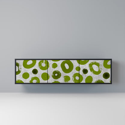 GREEN RHAPSODY 3-Door TV Stand in Black Finish
