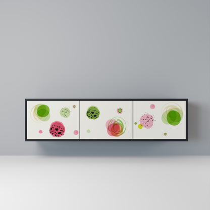 COLORFUL COSMOS 3-Door TV Stand in Black Finish