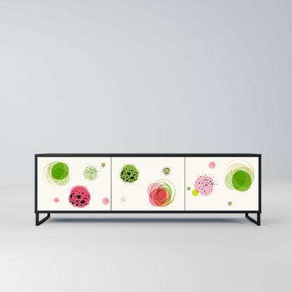 COLORFUL COSMOS 3-Door TV Stand in Black Finish