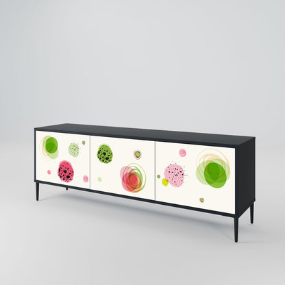 COLORFUL COSMOS 3-Door TV Stand in Black Finish