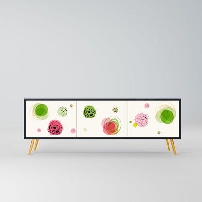 COLORFUL COSMOS 3-Door TV Stand in Black Finish