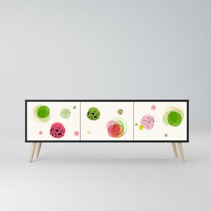 COLORFUL COSMOS 3-Door TV Stand in Black Finish
