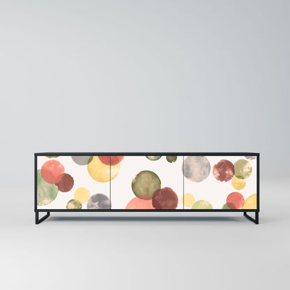 FLEETING HAPPINESS 3-Door TV Stand in Black Finish