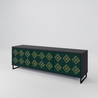 Mobile TV ROYAL MEDALLION a 3 ante con finitura nera