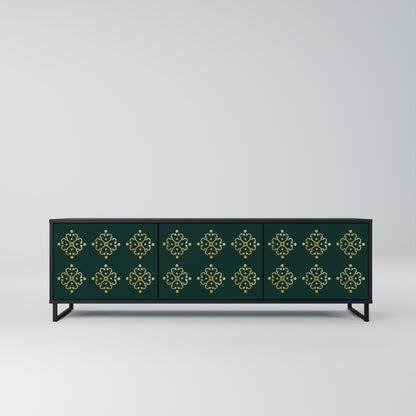 Mobile TV ROYAL MEDALLION a 3 ante con finitura nera