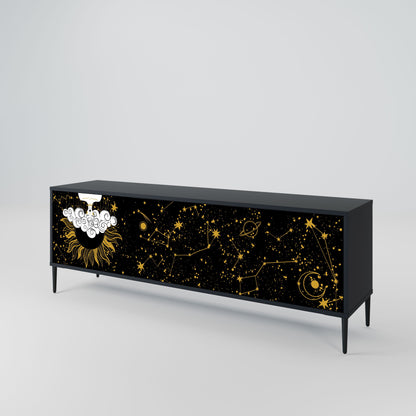 STELLAR CONSTELLATIONS 3-Door TV Stand in Black Finish
