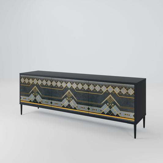 Mobile TV ROYAL ORDINARINESS a 3 ante con finitura nera