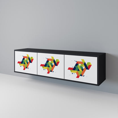 Mobile TV FUTURE SIGN a 3 ante con finitura nera