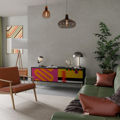 Mobile TV VIVID ART a 3 ante con finitura nera
