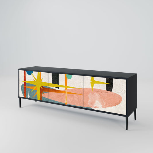 INTERSTELLAR VIBES 3-Door TV Stand in Black Finish
