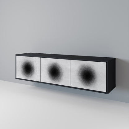 Mobile TV BLACK HOLE a 3 ante con finitura nera