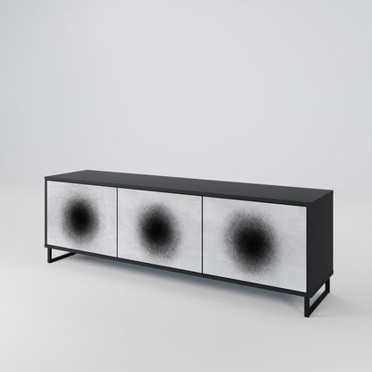 Mobile TV BLACK HOLE a 3 ante con finitura nera