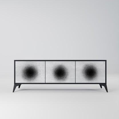Mobile TV BLACK HOLE a 3 ante con finitura nera