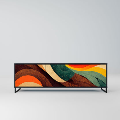 Mobile TV a 3 ante COLORFUL STRANDS in finitura nera