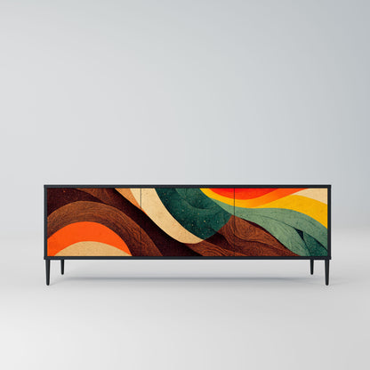 Mobile TV a 3 ante COLORFUL STRANDS in finitura nera