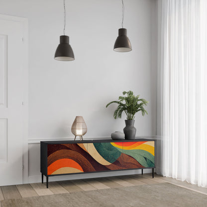 Mobile TV a 3 ante COLORFUL STRANDS in finitura nera
