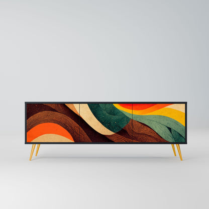 Mobile TV a 3 ante COLORFUL STRANDS in finitura nera