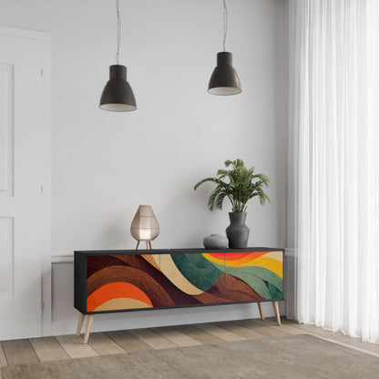 Mobile TV a 3 ante COLORFUL STRANDS in finitura nera