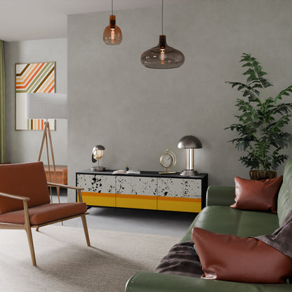 Mobile TV a 3 ante DYED BY ORANGE con finitura nera