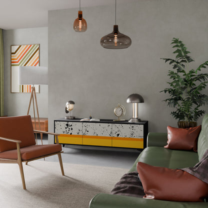 Mobile TV a 3 ante DYED BY ORANGE con finitura nera