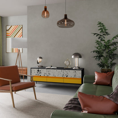 Mobile TV a 3 ante DYED BY ORANGE con finitura nera